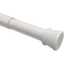 Interdeco Spannstange Ausdrehbar, Klemmstange Mit Gummistopfen 26/23 Mm Aus Metall Und Kunststoff, Ohne Bohren, Weiß, Für Gardinen Und Duschvorhänge, Tensofix, 80-130 Cm