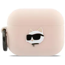 OEM Karl Lagerfeld Silikonhülle mit Chaupette-kopf-motiv für AirPods Pro 3, Pink