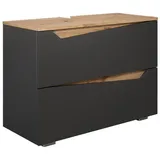 Vicco Waschbeckenunterschrank Marelle 2 Schubladen 80 x 57,5 x 35 cm Anthrazit/Braun