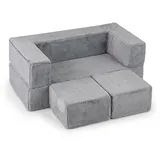 Costway Kindersofa Modulares Spielsofa 100 x 52 x 42 cm grau