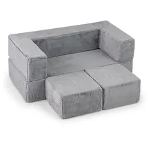 Costway Kindersofa Modulares Spielsofa 100 x 52 x 42 cm grau