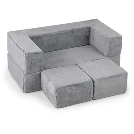 Costway Kindersofa Modulares Spielsofa 100 x 52 x 42 cm grau