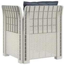 vidaXL 1-Sitzer Sessel 1 x 1 x 1 cm weiß/grau mit Kissen