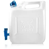 BigDean Wasserkanister 12l Trinkwasserbehälter, Trinkwasserkanister mit Hahn, Lebensmittelecht, geeignet für 10-12 Liter, -20 - +70 Grad Celsius Reisekanister
