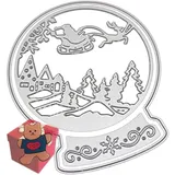 gowxs Weihnachtsschlitten-Baum Metall-Stanzformen, Napacoh Weihnachts-Metall-Schablonen Dekoration Prägeschablonen für DIY Scrapbooking Album dekorative Prägung Papier-Stanzformen Kartenherstellung +