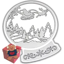 gowxs Weihnachtsschlitten-Baum Metall-Stanzformen, Napacoh Weihnachts-Metall-Schablonen Dekoration Prägeschablonen für DIY Scrapbooking Album dekorative Prägung Papier-Stanzformen Kartenherstellung +