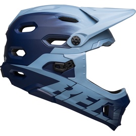 Bell Helme BELL Super Dh MIPS MTB Helm, Hellblau/Marineblau matt, L (58-62 cm)