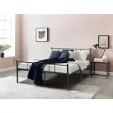 INOSIGN Metallbett »Amrum Bett Bettgestell Bettrahmen Einzelbett Doppelbett Stahlbett«, (2m Länge und in 4 Breiten wählbar - 90, 140, 160, 180 cm), Schlafzimmerbett inkl. 26 Lattenroste zum Schutz der Matratze, schwarz