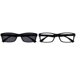 The Reading Glasses CompanyDie Lesebrille Unternehmen Schwarz Sonnen-Leser UV400 Designer Stil Herren Damen S92-1 +1 & Die Lesebrille Unternehmen Schwarz Leser Designer Stil Herren Frauen UVR092BK +1
