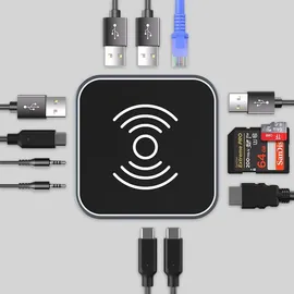 wozinsky WHBC09Y8S 12in1 Hub mit Wireless Charge - Grau
