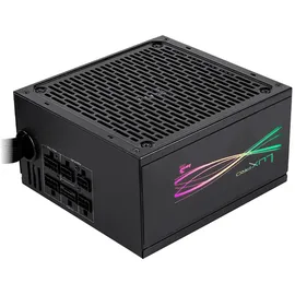 AeroCool LUXPRORGB750M, Semi-Modular RGB 750W Netzteil, 80Plus Bronze +88%, Japanische Kondensatoren, 14cm FDB-Lüfter mit APFC-Technologie, ARGB-kompatibel, 5 Jahre Garantie, Schwarz