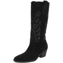 Ital-Design Cowboystiefel Schwarz | weiß 36