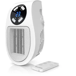 Brandson Steckdosen Heizlüfter, 500W Mini Heizung mit Temperaturregelung & Fernbedienung, Überhitzungsschutz, Automatische Abschaltung, Weiß