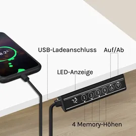 Woltu Schreibtisch Computertisch mit USB-Ladeanschluss, Weiß 140x60 cm - Weiß
