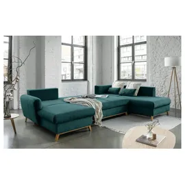 miuform Eckcouch Polyester 8-Sitzer Türkis