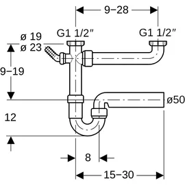 Geberit Siphon für 2 Spülbecken