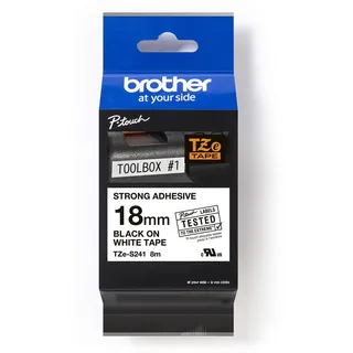 Brother TZe-S241 weiß auf schwarz 1,8cm x 8m