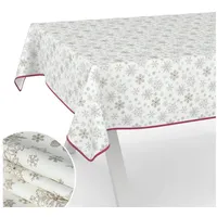 ANRO Weihnachtstischdecke Stofftischdecke Tischdecke Weihnachten abwaschbar pflegeleicht Weihnachten Schneeflocken