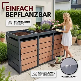 Albatros Mülltonnenbox 3er 120 x 240 cm anthrazit