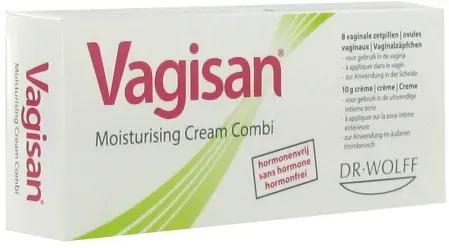 Vagisan Moisturising Cream Combi Vaginale Trockenheit Tube 10g + 8 Ovula