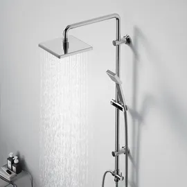 JOHO Duschset Duschsystem mit ABS Kopfbrause 20x20cm Silber