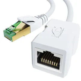 KabelDirekt – LAN Kabel Verlängerung & Ethernet Verlängerung, bruchfest konstruiert – 10m (10 Gbit/s, Cat 7 Kabel, RJ45, verlängert Netzwerkkabel/Patchkabel bei voller Geschwindigkeit, weiß)