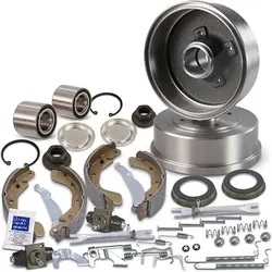 Bestprice 2x Bremstrommel+Backen+Zylinder+Radlager für Opel