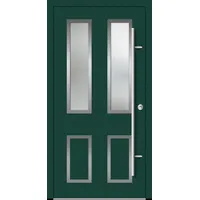 Aluminium  Landhaustür "CORGINA" 82 mm RC2 Moosgrün RAL 6005 beidseitig innen öffnend DIN rechts