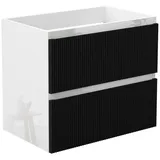 duschspa Waschtisch Unterschrank Waschtischunterschrank Waschbeckenunterschrank Badschrank, 50-120cm Hängeschrank, Matt / Hochglanz schwarz 60 cm x 52 cm x 38.8 cm
