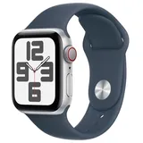 Apple Watch SE GPS + Cellular 40 mm Aluminiumgehäuse silber, Sportarmband sturmblau M/L