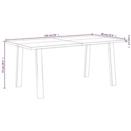 vidaXL Esstisch 150x90x75 cm Massivholz Akazie