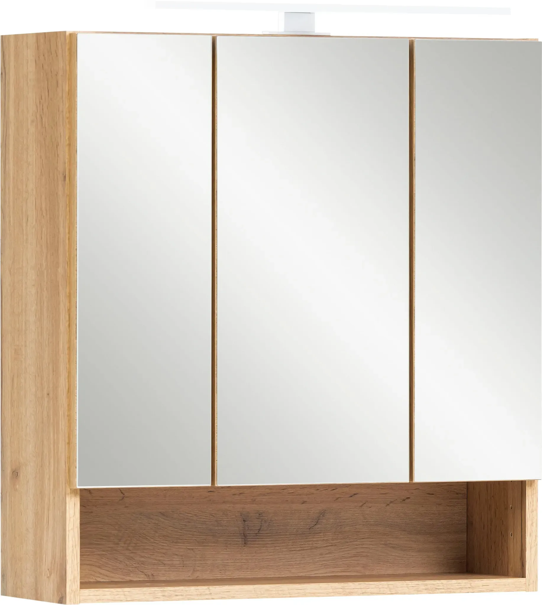 Spiegelschrank WELLTIME "Stubach", braun (wotaneiche), B:60cm H:64cm T:20cm, Spanplatte, Schränke, Breite 60 cm