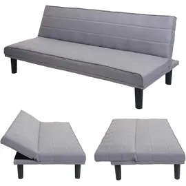 MCW Schlafsofa MCW-J17, Couch Klappsofa Gästebett Bettsofa, Schlaffunktion Stoff/Textil ~ grau