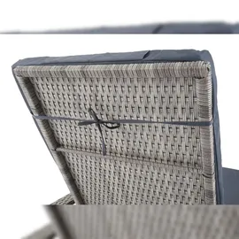 Mendler Carrara Sonnenliege 197 x 71 x 108 cm grau/dunkelgrau inkl. Rollen