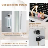 Schmuckschrank Mit Led-spiegel, 360° Drehbar, Weiß