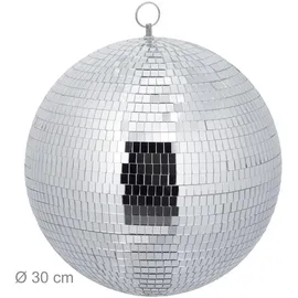 Relaxdays Discokugel Ø 30 cm Silber