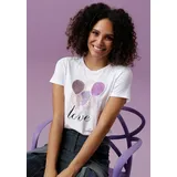 Aniston CASUAL T-Shirt mit Luftballons bedruckt Braun/Gelb/Lila/Orange/Rosa/Schwarz/Weiß 38