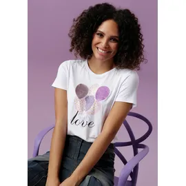 Aniston CASUAL T-Shirt mit Luftballons bedruckt Braun/Gelb/Lila/Orange/Rosa/Schwarz/Weiß 38