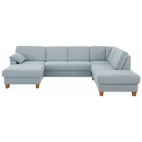 Home affaire Wohnlandschaft Belfort U-Form, mit Federkern, wahlweise mit Bettfunktion und Stauraum blau