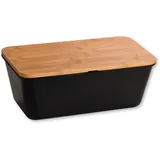 KESPER Brotkasten Brotbox, Material: Kunststoff, Bambus, Maße: B: 35 x 13,5 x 20 cm, Farbe: Schwarz, Braun | 58498