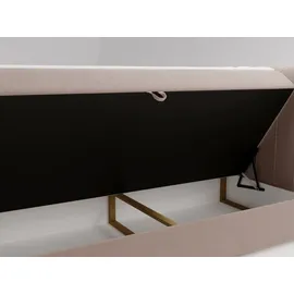 GRAINGOLD Boxbett mit Bettkasten 180x200 Beige Samt, Osteno