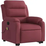 vidaXL Massagesessel mit Aufstehhilfe Stoff 148 x 79,5 x 0 cm Weinrot