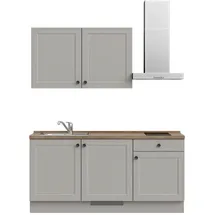 Nobilia Cascada, Grau, Eiche, Metall, 1 Schubladen, nur wie online abgebildet bestellbar, 180 cm, Blauer Engel, Pefc, Goldenes M, Made in Germany, DGM-Klimapakt, seitenverkehrt erhältlich, vormontierter Korpus, Küchen, Küchenzeilen & Küchenblöcke,