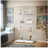 LuxusKollektion Glasvitrine Vitrine Glas Sammlervitrine 4 Einlegeböden 164 cm Weiß 4 Lagen 2 Türen weiß