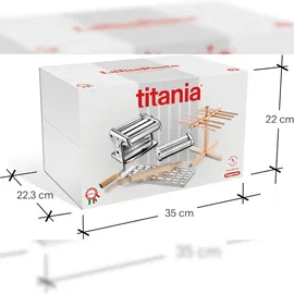 Gsd Imperia - Titania. - Pasta-Set - Das Set enthält eine Nudelmaschine, Ravioliform, Nudelschneider, eine Nudelrolle und Nudelholz.