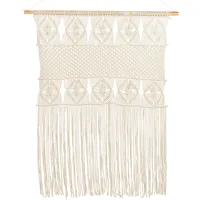 Beliani Wandbehang LAHRI Baumwolle 118 cm Beige