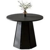 Compleo24 Esstisch, Schwarz Hochglanz, Holzwerkstoff, Rund, 100x77x100 cm, Esszimmer, Tische, Esstische