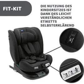Chicco Unico Evo I-Size, Kindersitz 0-36 Kg, für Kinder von 40 bis 150 cm, homologiert ECE R129/03, Isofix 360° drehbar und neigbar, Gruppe 0+/1/2/3 von 0 bis 12 Jahren, Schwarz