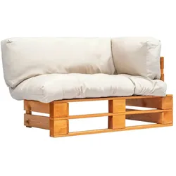vidaXL Garten-Palettensofa mit Sandfarbigen Kissen Kiefernholz