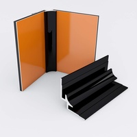 Kerabad Aluminium Profilsystem für 3mm Platten, Aluprofil für Duschrückwand Küchenrückwand, Inneneckprofil schwarz